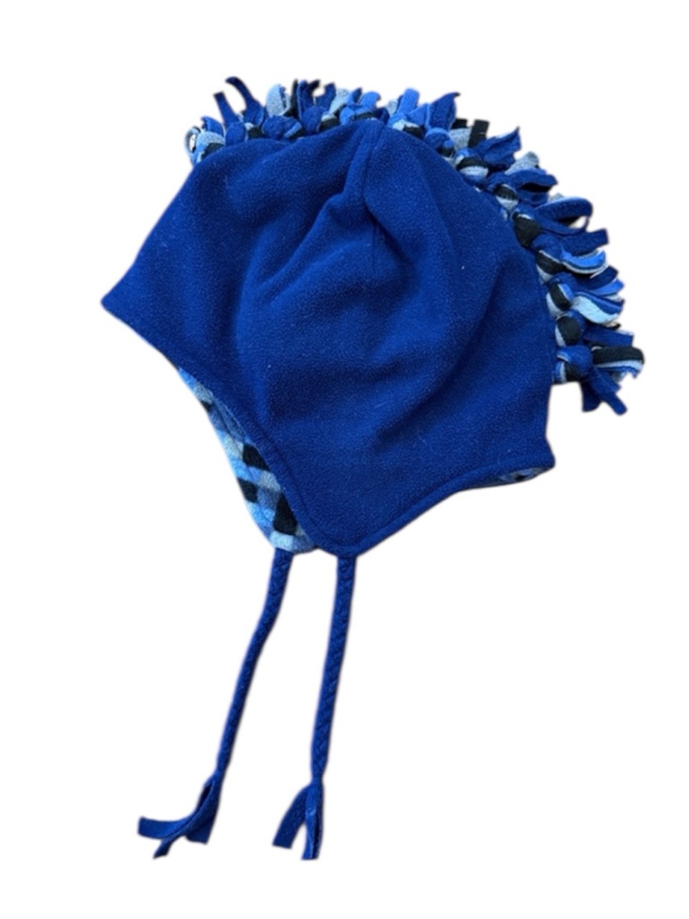 Kids Navy Fleece Earflap Hat with Tassels